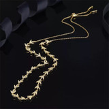 Lucky Sterling Silver Bay Leaf Necklace