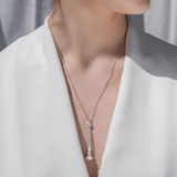 Dainty Sterling Silver Pearl Knot Pendant Necklace