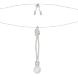 Dainty Sterling Silver Pearl Knot Pendant Necklace