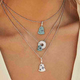 Sterling Silver Fashion Wind Bell Pendant Necklace