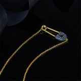 Sterling Silver Pin Pendant Created Diamond Necklace Sterling Silver Pin Pendant Created Diamond Necklace