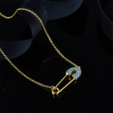 Sterling Silver Pin Pendant Created Diamond Necklace Sterling Silver Pin Pendant Created Diamond Necklace