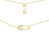 Sterling Silver Pin Pendant Created Diamond Necklace Sterling Silver Pin Pendant Created Diamond Necklace