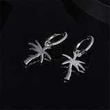 Coconut Tree Created Diamond Hoop Earring