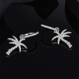 Coconut Tree Created Diamond Hoop Earring