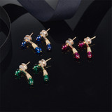 Sterling Silver Created Diamond Stud Earrings Sterling Silver Created Diamond Stud Earrings