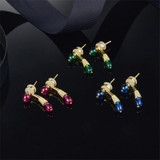 Sterling Silver Created Diamond Stud Earrings Sterling Silver Created Diamond Stud Earrings