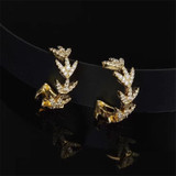 Yellow Gold Arrow Hoop Earrings Sterling Silver