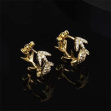 Yellow Gold Arrow Hoop Earrings Sterling Silver