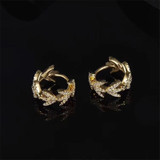 Yellow Gold Arrow Hoop Earrings Sterling Silver