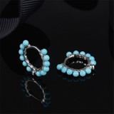 Pearl Sterling Silver Hoop Earrings