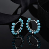 Pearl Sterling Silver Hoop Earrings