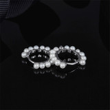 Pearl Sterling Silver Hoop Earrings