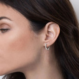 Pearl Sterling Silver Hoop Earrings