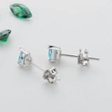 Pear Sky Blue Topaz Stud Earrings