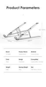 Laptop Holder for MacBook Pro Notebook Foldable Aluminium Alloy Laptop Stand Bracket Laptop Holder for PC Notebook