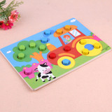 Kids Educational Toys Colorful Cognition Board Montessori Children Wooden Jigsaw Puzzle Toys Color Match Game Board Wooden Toys