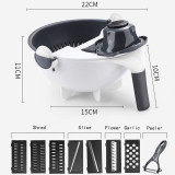Magic Multifunctional Rotate Vegetable Cutter With Drain Basket Kitchen Veggie Fruit Shredder Grater Slicer