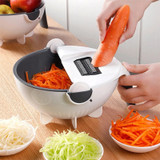Magic Multifunctional Rotate Vegetable Cutter With Drain Basket Kitchen Veggie Fruit Shredder Grater Slicer