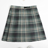 Kawaii pleated plaid high-waist skirt Kawaii pleated plaid high-waist skirt