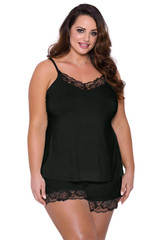 Plus Size Pajamas Set with Lace Trim
