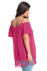 Cold Shoulder Plus Size Blouse
