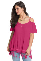 Cold Shoulder Plus Size Blouse