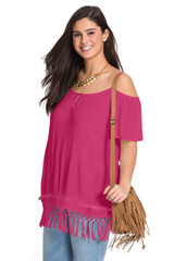 Cold Shoulder Plus Size Blouse