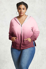 Plus Size Ombre Terry Hoodie