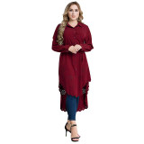 Long Sleeve Hollow Out Floral Blouse