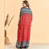 Fashion Retro Printing Bohemian Beach Dress