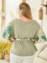 Loose Casual V-Neck Lace Blouse