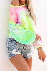 Multicolor Tie-dye Knit Sweatshirt