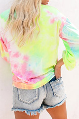 Multicolor Tie-dye Knit Sweatshirt