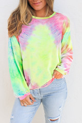 Multicolor Tie-dye Knit Sweatshirt