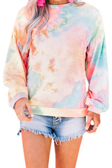 Orange Tie-dye Knit Sweatshirt