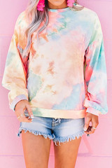 Orange Tie-dye Knit Sweatshirt