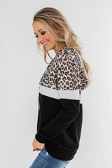 Black Into the Jungle Color Block Hoodie