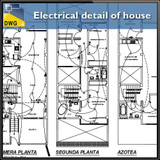 Electrical detail of house in autocad dwg files