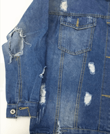 Casual Jean Jacket for Women Worn Patchwork Denim S M L