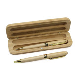 Engraved Ballpoint Pen with Bamboo Box