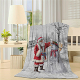 Santa Claus and Frosty - Sherpa Blanket