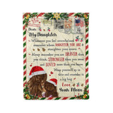 To Daughter Love Mom Letter Christmas - Fleece Blanket