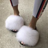 SIZE 7 - Fluffy Fur Slippers & Jelly Crossbody Bag Set