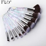 FLD 10Pcs Crystal Makeup Brushes Set Powder Foundation Fan Brush Eye Shadow Eyebrow Professional Blush Makeup Brush Tools FLD 10Pcs Crystal Makeup Brushes Set Powder Foundation Fan Brush Eye Shadow Eyebrow Professional Blush Makeup Brush Tools
