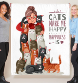 Cats make me Happy - Blanket, totes bag
