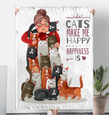 Cats make me Happy - Blanket, totes bag