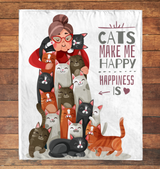 Cats make me Happy - Blanket, totes bag
