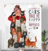Cats make me Happy - Blanket, totes bag