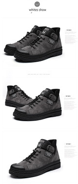 PU Leather Male Waterproof sneaker Boots
